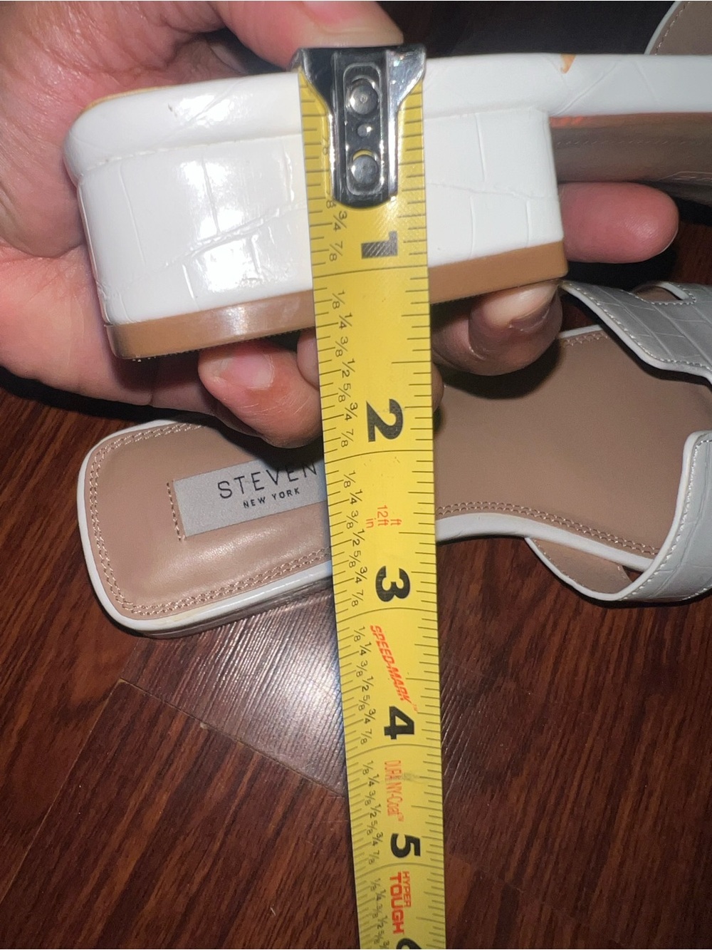 Steven By Steve Madden White Leather Slide Mules - Picture 5 of 7